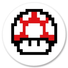 Badge Épingle Rétro 25mm Pins Button | Mushroom Mario