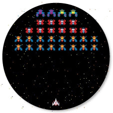 Badge Épingle Rétro 25mm Pins Button | Space Invaders