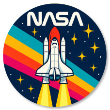 Badge Épingle Rétro 25mm Pins Button | NASA Navette Spatiale Arc-en-Ciel