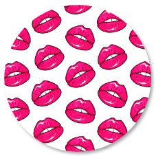 Badge Épingle Rétro 25mm Pins Button | Motif Lèvres Bisous Rose Pink Lips