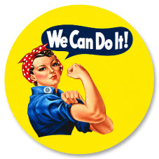 Badge Épingle Rétro 25mm Pins Button | Rosie the Riveter We Can Do It! Féministe Vintage